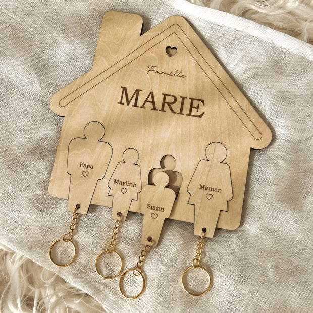 Maison porte-clés - Famille de 3