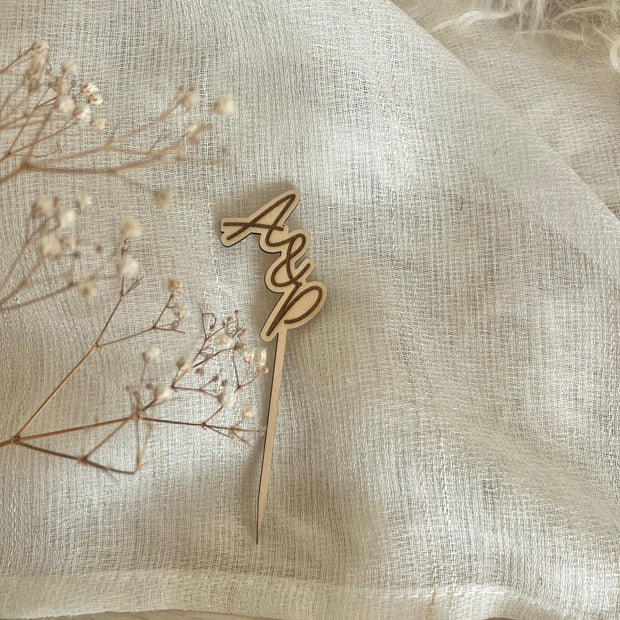Cake topper « initiales » personnalisable