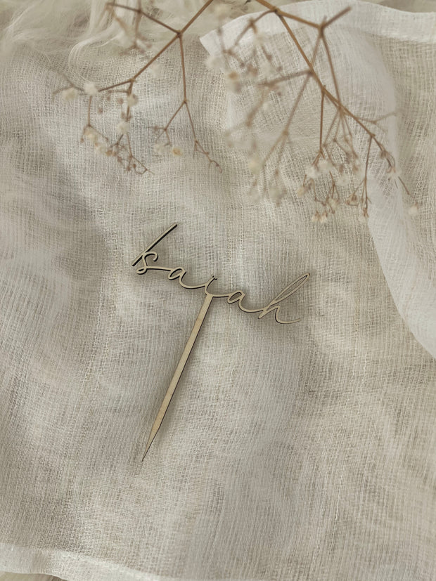 Cake topper « prénom » personnalisable